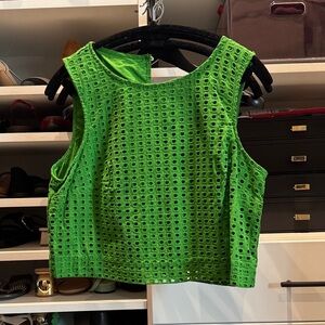 Kate Spade Green Sleeveless Eyelet Top NWT Medium